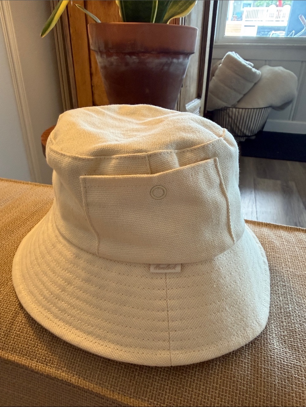 Cream Canvas Bucket Hat - Lightweight Women's Sun Hat